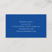 Carte De Visite Tournesol moderne Elégant Bleu Botanique (Dos)