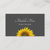 Carte De Visite Tournesol moderne gris rustique (Devant)