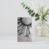 Carte De Visite Tournesol noir et blanc (Debout devant)