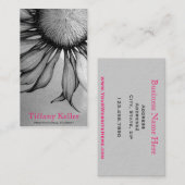 Carte De Visite Tournesol noir et blanc (Devant / Derrière)