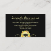 Carte De Visite Tournesol noir floral Apiary Miel abeille (Dos)