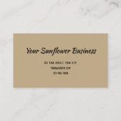 Carte De Visite Tournesol Or Floral Design chic (Dos)