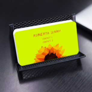 carte de visite tournesol polygonale - Bonjour