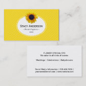 Carte De Visite Tournesol | Rayures jaunes (Devant / Derrière)
