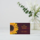 Carte De Visite Tournesol rustique Bourgogne Pays Bois (Debout devant)