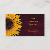 Carte De Visite Tournesol rustique Bourgogne Pays Bois (Devant)