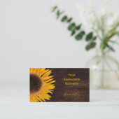 Carte De Visite Tournesol rustique Brown Bois de campagne (Debout devant)