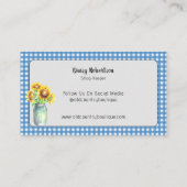 Carte De Visite Tournesol rustique En vichy pays (Dos)