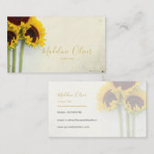 Carte De Visite Tournesol Rustique Moderne (Devant / Derrière)