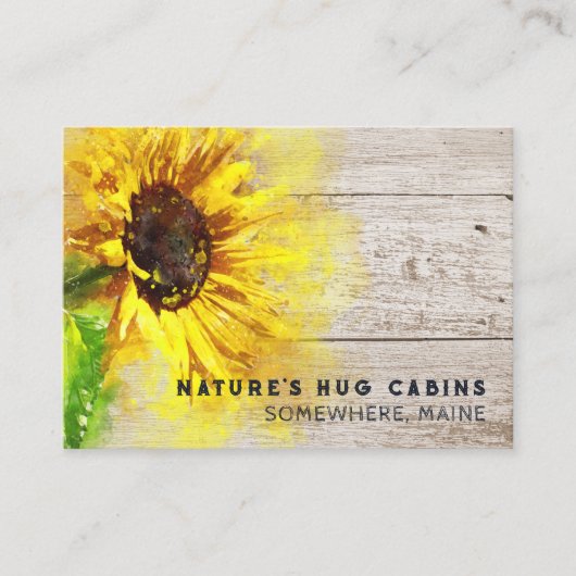 Carte De Visite *~* Tournesol rustique Pays AP49 Distressed Wood (Devant)