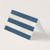 Carte De Visite Tournesol rustique rayures Navy Blue Place Card (Dos)