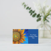 Carte De Visite Tournesol rustique sur bleu (Debout devant)