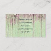 Carte De Visite Tournesol Rustique vert violet occidental Taureau (Dos)