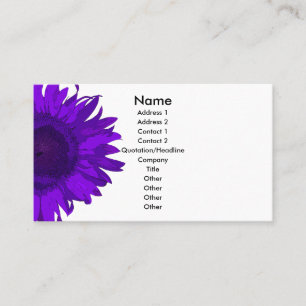 Carte De Visite Tournesol violet blanc