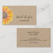 Carte De Visite Tournesol Yoga Instructeur Kraft Papier (Devant / Derrière)