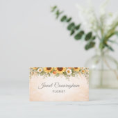 Carte De Visite Tournesols Boho Toute Profession (Debout devant)