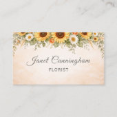 Carte De Visite Tournesols Boho Toute Profession (Devant)