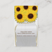 Carte De Visite Tournesols dans un pot Mason Rustique Campagne Chi (Dos)
