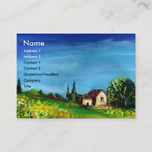 CARTE DE VISITE TOURNESOLS ET CAMPAGNE EN TOSCANE ITALIE