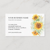 Carte De Visite Tournesols rustiques Antique Key Agent immobilier (Dos)