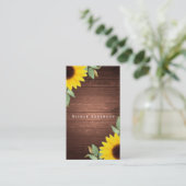 Carte De Visite Tournesols rustiques & Bois Élégant Pays Chic (Debout devant)