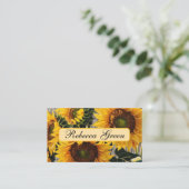 Carte De Visite Tournesols Rustiques Sur Barton Imprimer (Debout devant)