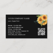 Carte De Visite Tournsoleils rustiques Eucalyptus Code QR noir (Dos)