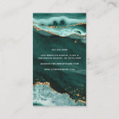 Carte De Visite Tourquoise Agate Gold Parties scintillant Script M (Dos)