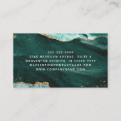 Carte De Visite Tourquoise Agate Gold Parties scintillant Script M (Dos)