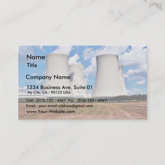 Carte De Visite Tours De Refroidissement D'Une Centrale Nucléaire (Devant)