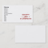 Carte De Visite Tout le monde aime un interprète (Devant / Derrière)