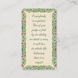 Carte De Visite Tout le monde est un génie.  Mais si vous jugez u