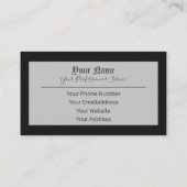 Carte De Visite Tout simplement élégant noir et gris antique (Dos)