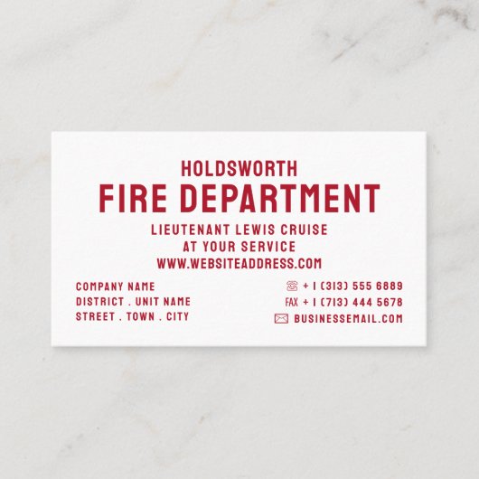Carte De Visite Tout simplement gras, pompier (Devant)