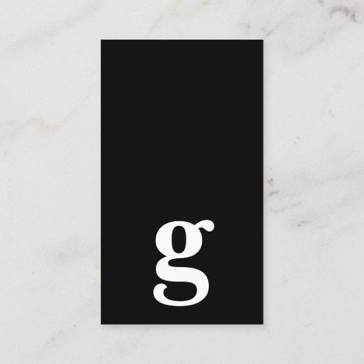 Carte De Visite Toute lettre, Simple Deluxe noir et blanc (Dos)