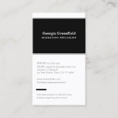 Carte De Visite Toute lettre, Simple Deluxe noir et blanc (Devant)