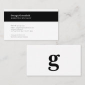 Carte De Visite Toute lettre, Simple Deluxe paysage blanc (Devant / Derrière)