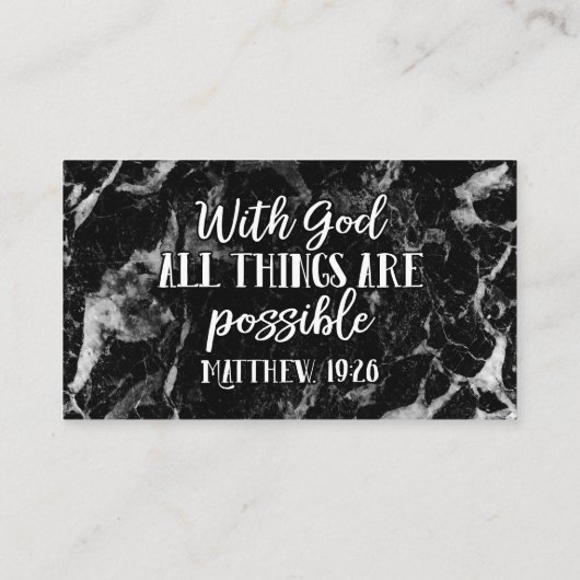 Carte De Visite Toutes les choses sont vers chrétien possible de (Dos)