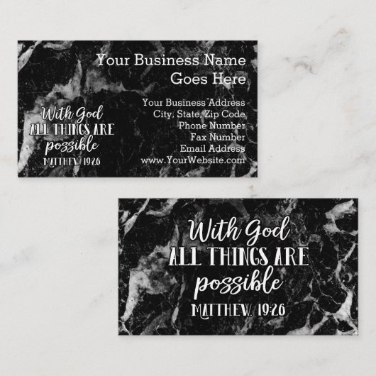 Carte De Visite Toutes les choses sont vers chrétien possible de (Devant / Derrière)