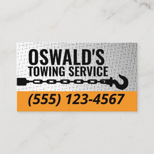 Carte De Visite Tow Service Company Professional Tow Hook (Devant)