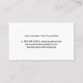 Carte De Visite Tow Truck Operator Securing Car (Dos)