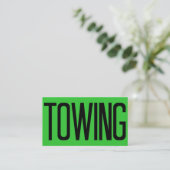 Carte De Visite Towing Bold Florescent Vert (Debout devant)