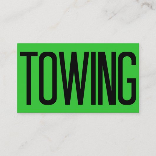 Carte De Visite Towing Bold Florescent Vert (Devant)