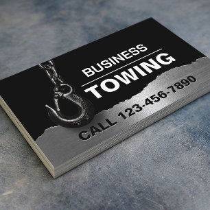 Carte De Visite Towing Company Professional Black Metal Tow Hook