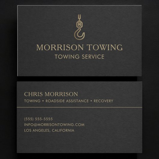 Carte De Visite Towing Service Black Gold