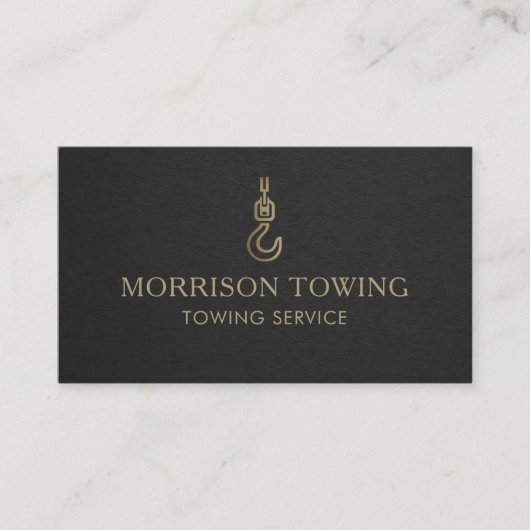 Carte De Visite Towing Service Black Gold QR Code (Devant)