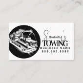 Carte De Visite Towing Services QR Code Black and White (Devant)