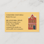 Carte De Visite Townhouse Modern Real Estate Broker Agent Location (Dos)