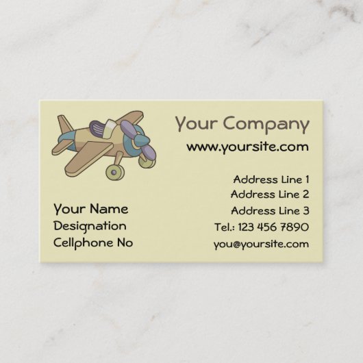 Carte De Visite Toy Avion (Devant)