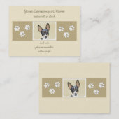 Carte De Visite Toy Fox Terrier Peinture - Cute Original Chien Art (Devant / Derrière)